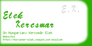 elek kercsmar business card