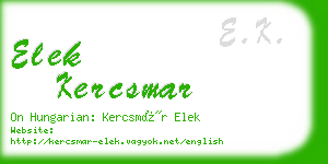 elek kercsmar business card